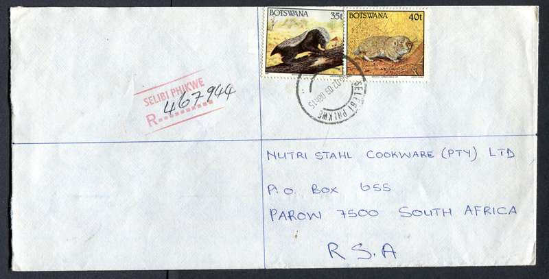 Botswana - "Maxi" Size Registered Cover