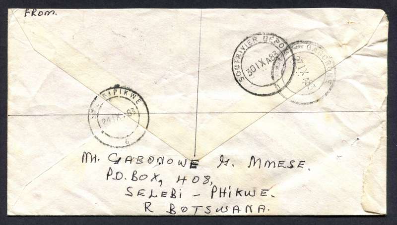 Botswana - Small Size Registered Cover