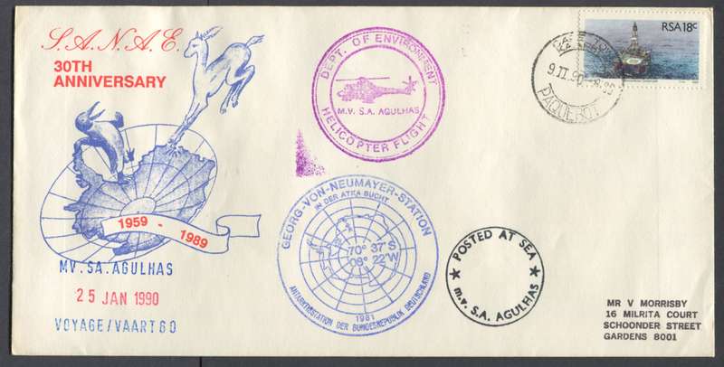 RSA - Singed Cover Posted At Sea - Signed On The Back