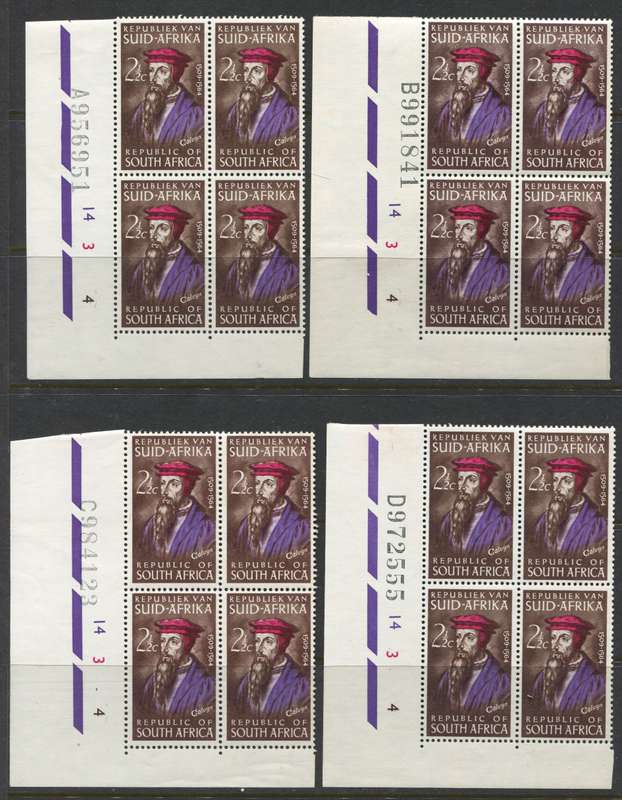 RSA - Set of 4 Control  Blocks Of 4 - 1964 - MNH