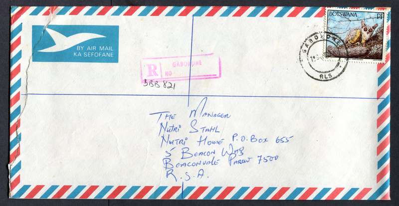 Botswana - "Maxi" Size Registered Cover