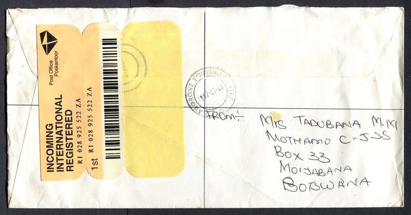 Botswana - "Maxi" Size Registered Cover