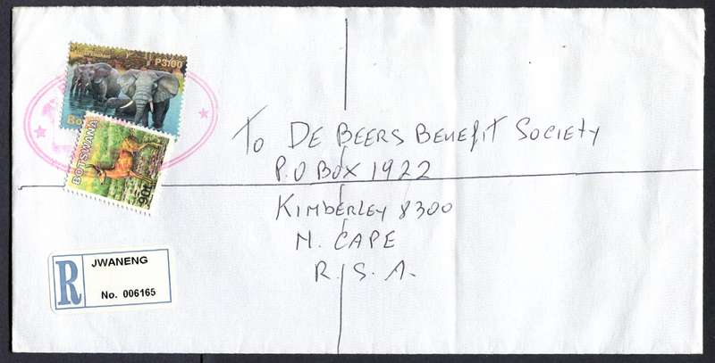 Botswana - "Maxi" Size Registered Cover