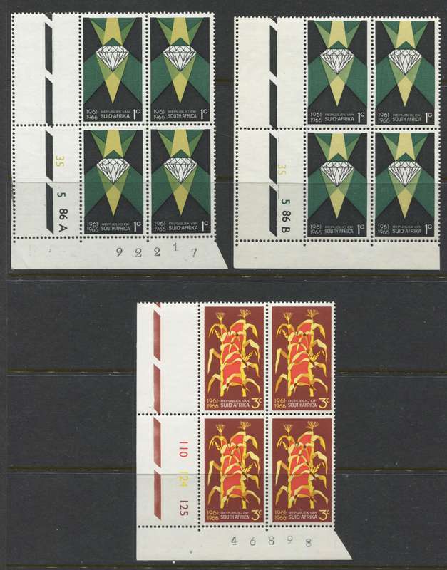 RSA - Set of 7 Control  Blocks Of 4 - 1966 - MNH