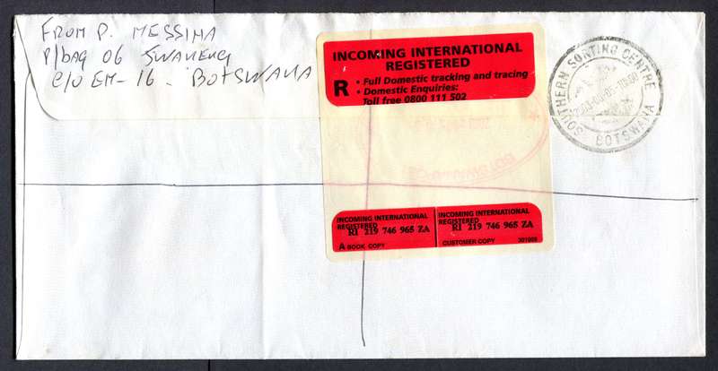 Botswana - "Maxi" Size Registered Cover