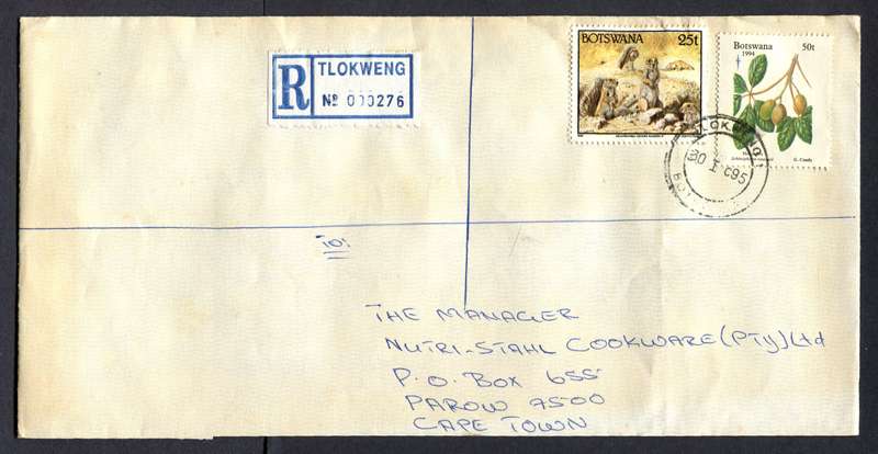 Botswana - "Maxi" Size Registered Cover