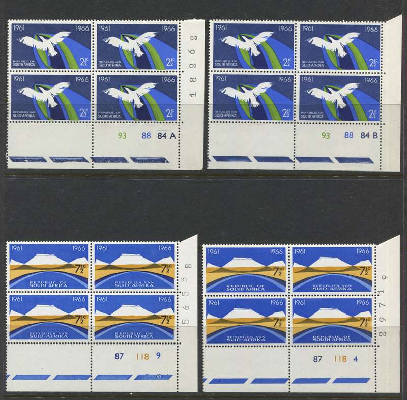 RSA - Set of 7 Control  Blocks Of 4 - 1966 - MNH