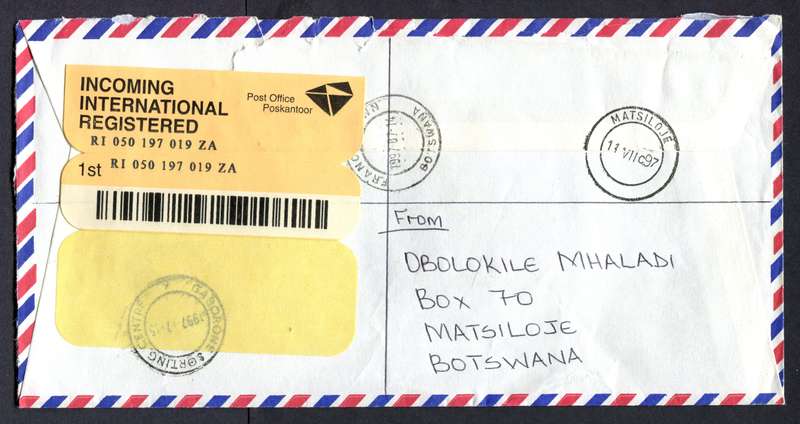 Botswana - "Maxi" Size Registered Cover