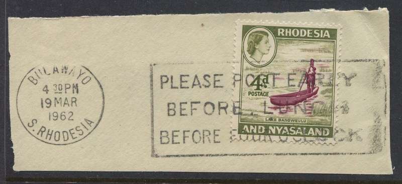 Rhodesia and Nyasaland - Used On Piece