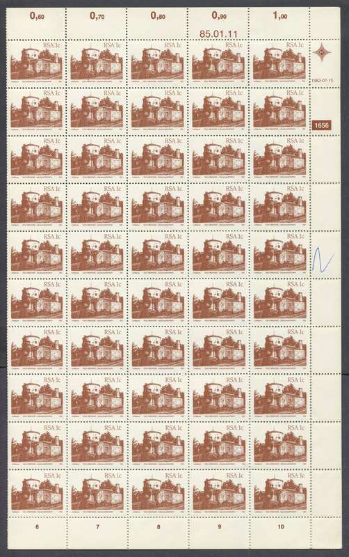 RSA - 1 Full Sheet of 100 - 1982/5 - MNH