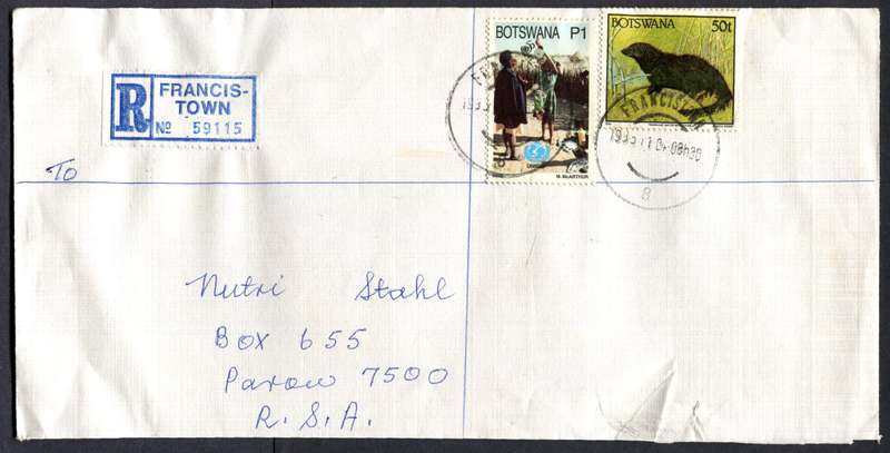 Botswana - "Maxi" Size Registered Cover