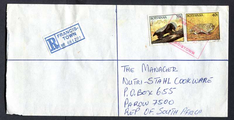 Botswana - "Maxi" Size Registered Cover