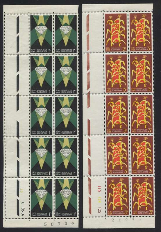 RSA - 4 Control Blocks Of 10 - 1966 - MNH