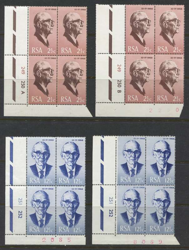 RSA - Set Of 4 Control Blocks Of 4 - 1968 - MNH