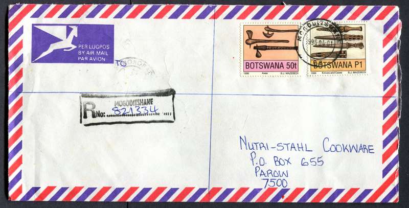 Botswana - "Maxi" Size Registered Cover