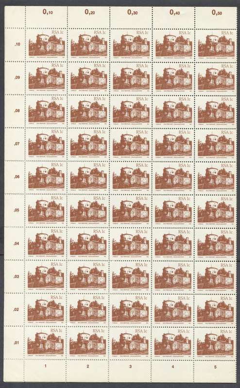 RSA - 1 Full Sheet of 100 - 1982/5 - MNH