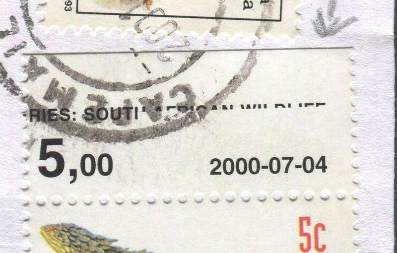 RSA - 2000 - 5c With Inscription In The Margin Partially Missing - Used On Cover