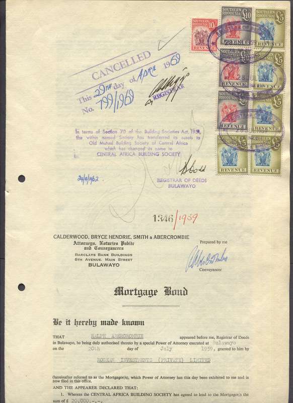Southern Rhodesia - Revenue Document