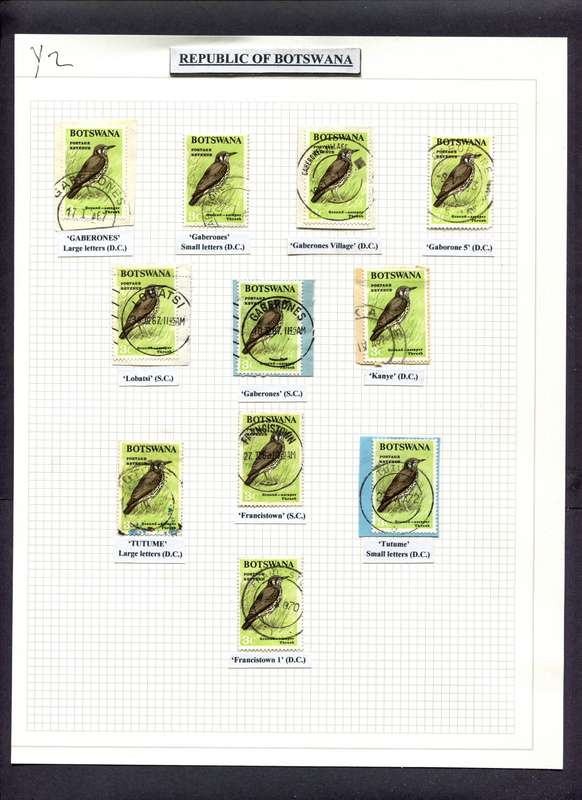 Botswana - 11 Stamps Mounted(Hinged) on Album Page