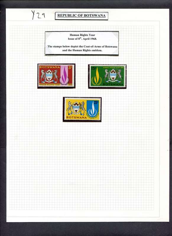 Botswana - Set of 3 Stamps In Hings less Mounts on Album Page - Stamps MNH