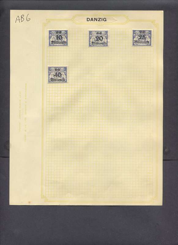Dansig - 4 Stamps Mounted On Old Album Page