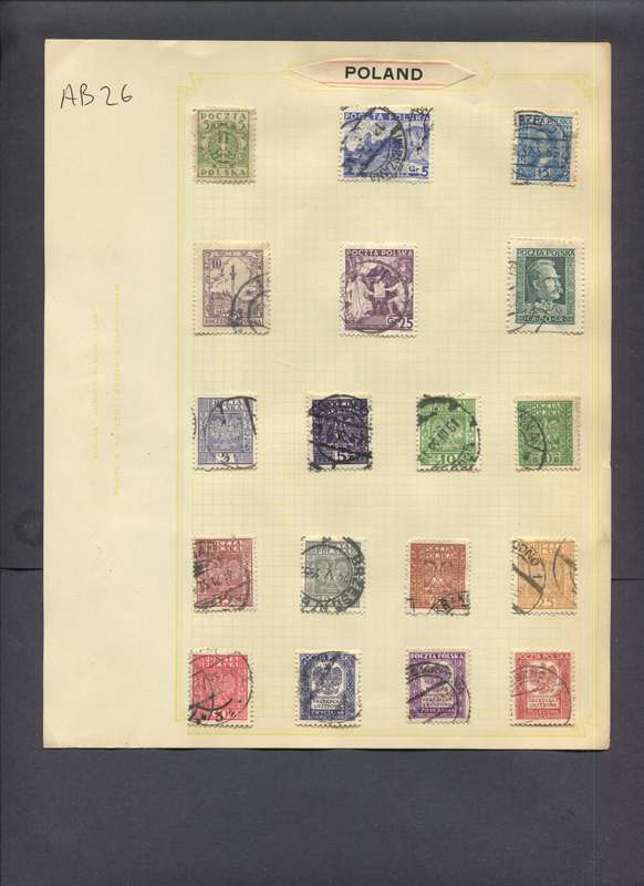 Poland - 18 Stamps Mounted On Old Album Page