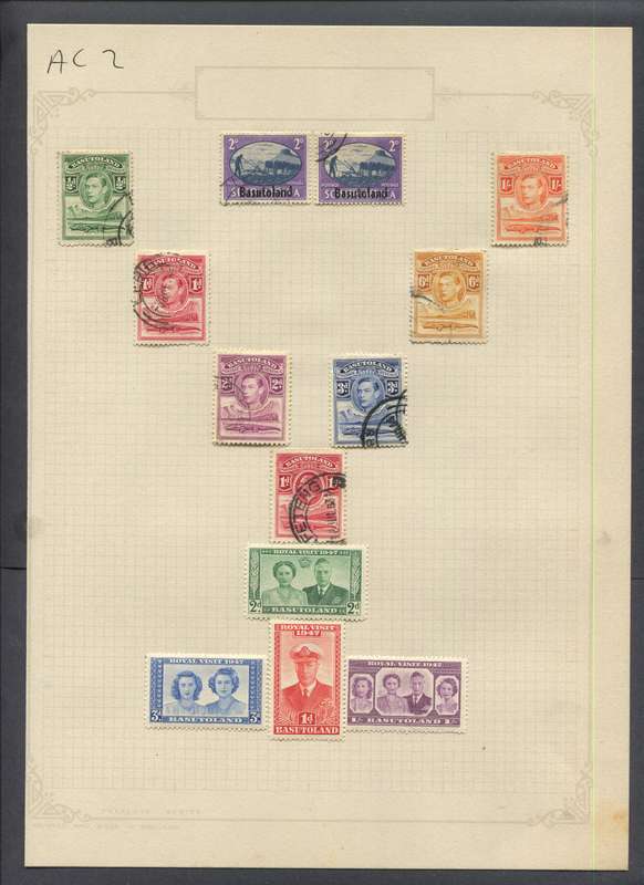 Basutoland - 13 Stamps Mounted On Old Album Page