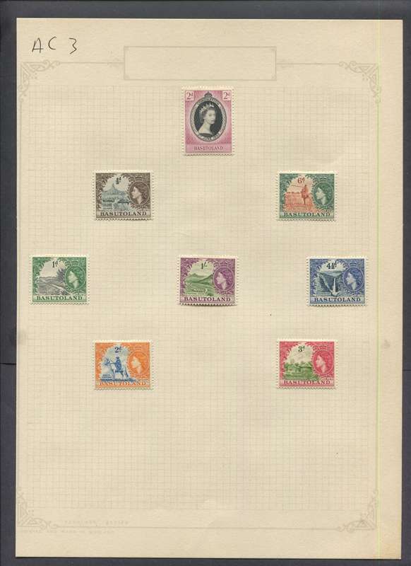 Basutoland - 8 Stamps Mounted On Old Album Page