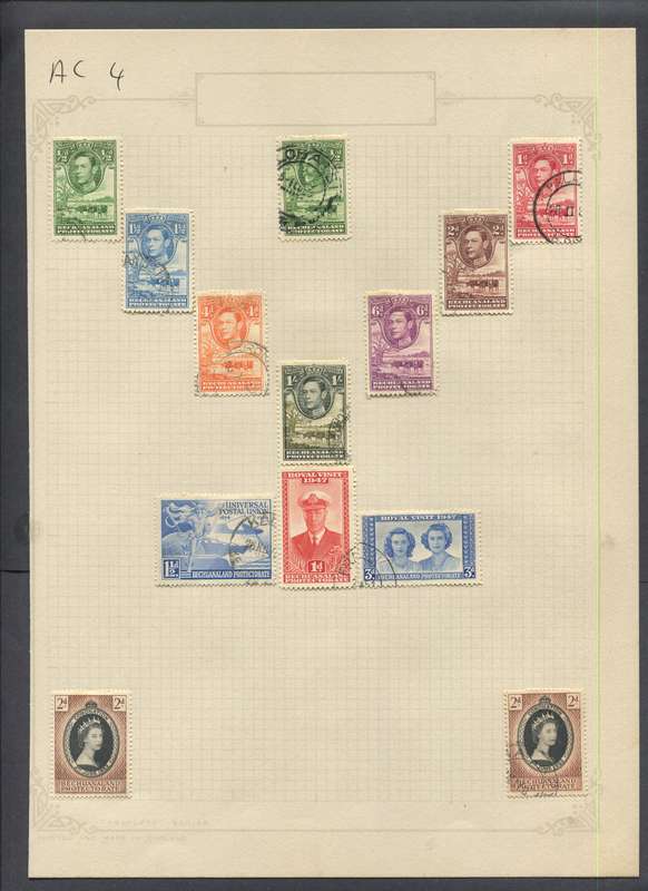 Bechuanaland - 13 Stamps Mounted On Old Album Page