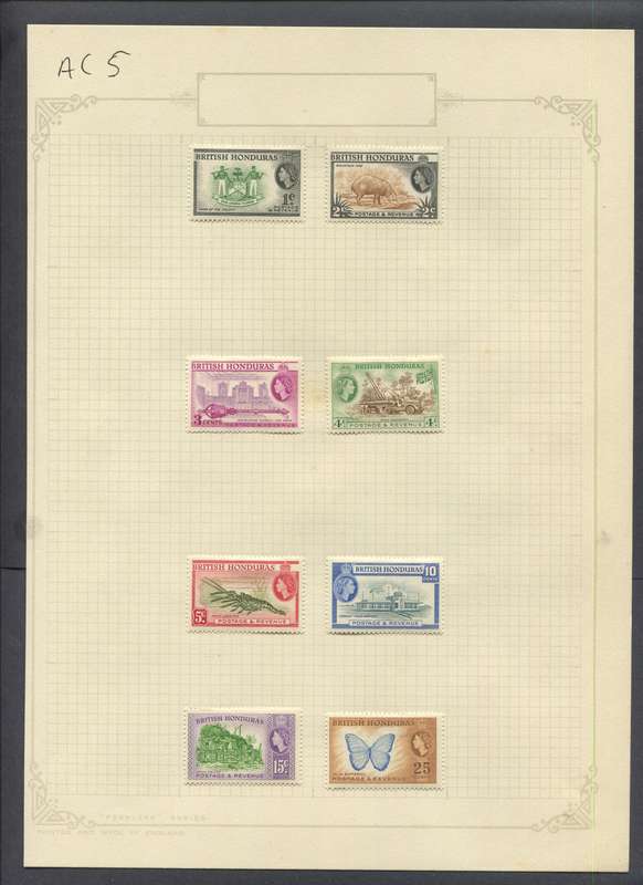 Honduras - 8 Stamps Mounted On Old Album Page