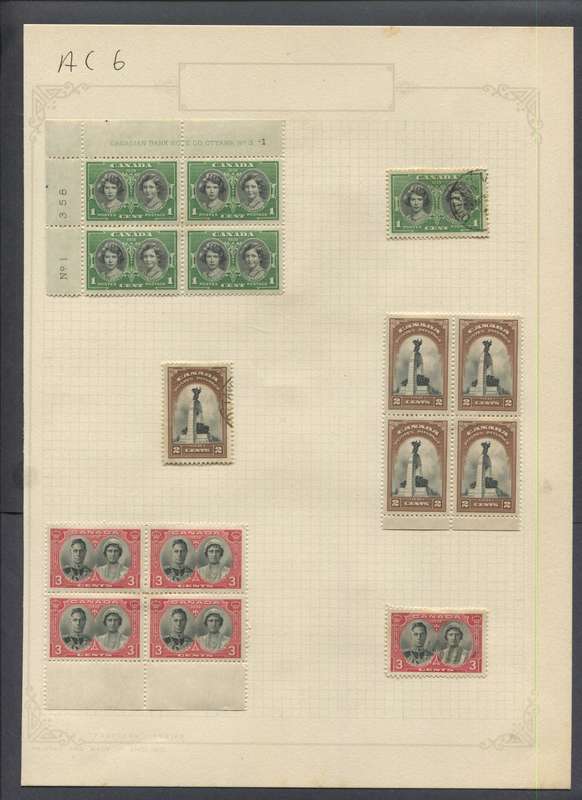Canada - 15 Stamps Mounted On Old Album Page