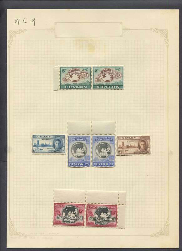 Ceylon - 8 Stamps Mounted On Old Album Page