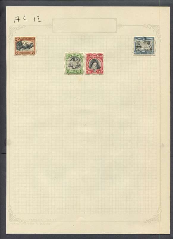 Niue - 4 Stamps Mounted On Old Album Page
