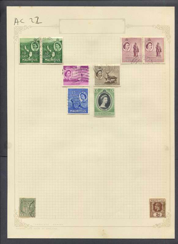 Mauritius - 10 Stamps Mounted On Old Album Page