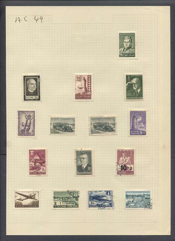 Finland - 15 Stamps Mounted On Old Album Page