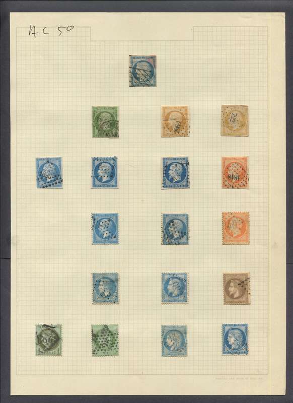 France - 18 Stamps Mounted On Old Album Page