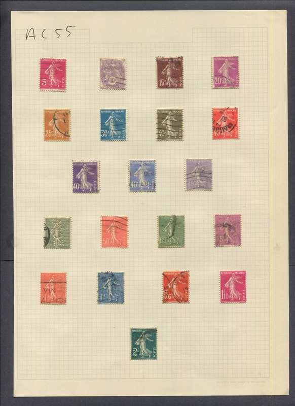 France - 20 Stamps Mounted On Old Album Page