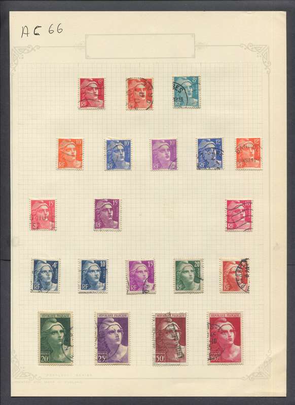 France - 20 Stamps Mounted On Old Album Page