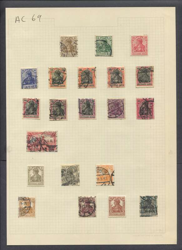 Germany - 21 Stamps Mounted On Old Album Page