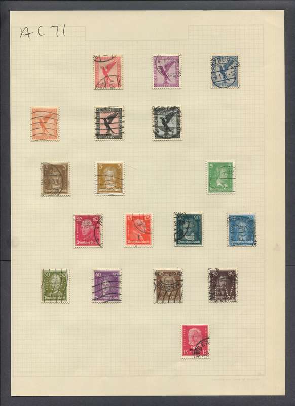 Germany - 18 Stamps Mounted On Old Album Page