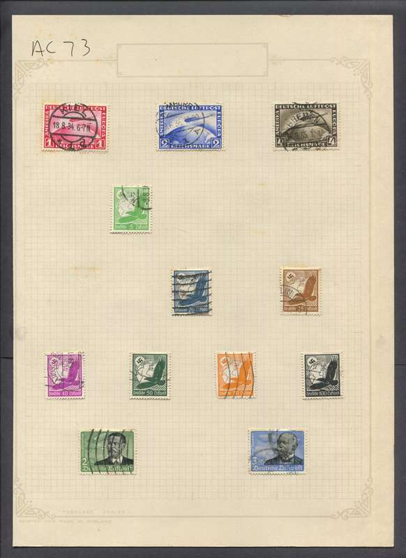 Germany - 12 Stamps Mounted On Old Album Page - Some Toning