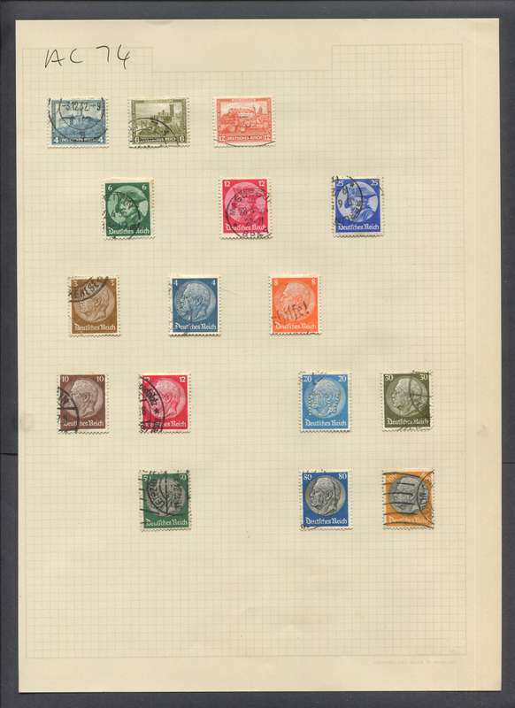 Germany - 16 Stamps Mounted On Old Album Page