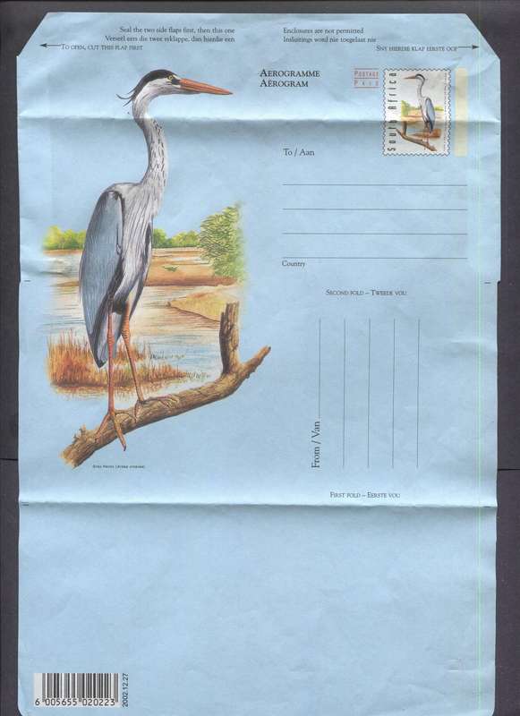 RSA - Aerogram - Dated 2002.12.27