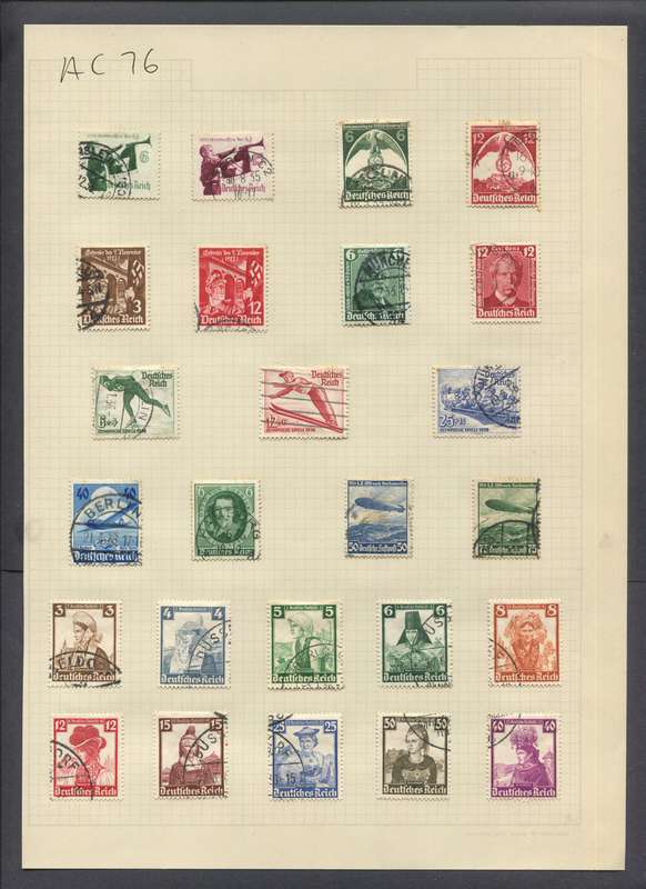 Germany - 25 Stamps Mounted On Old Album Page - Some Toning