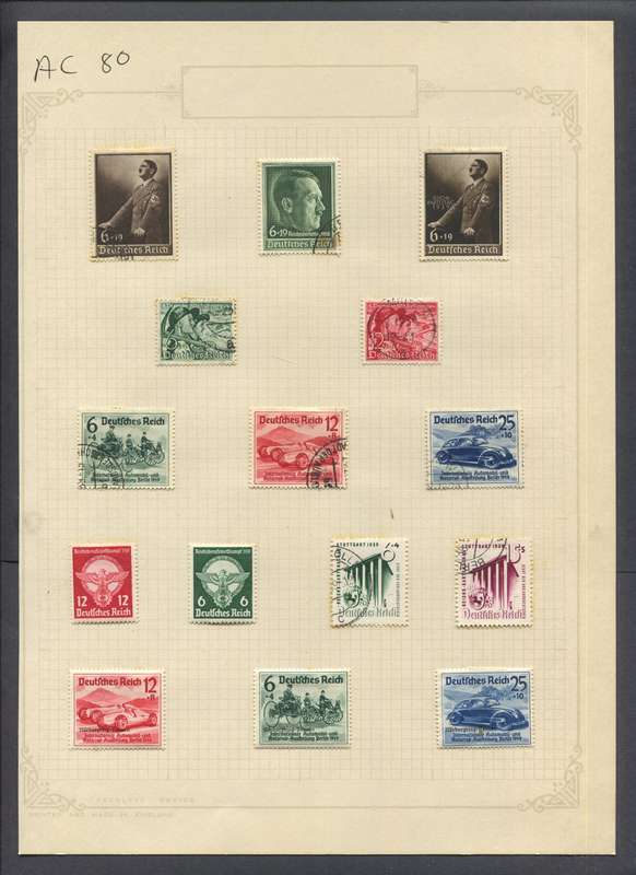 Germany - 15 Stamps Mounted On Old Album Page - Some Toning