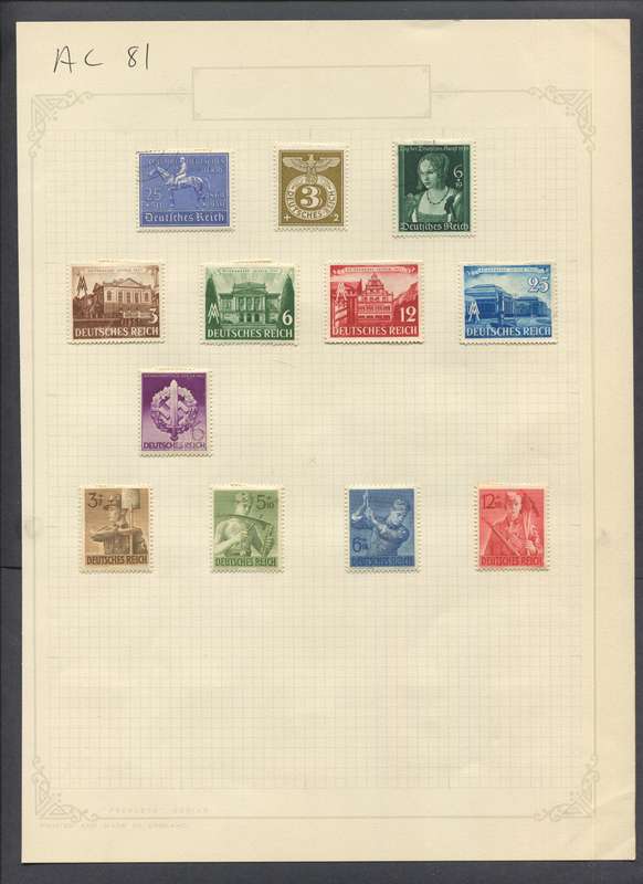 Germany - 12 Stamps Mounted On Old Album Page