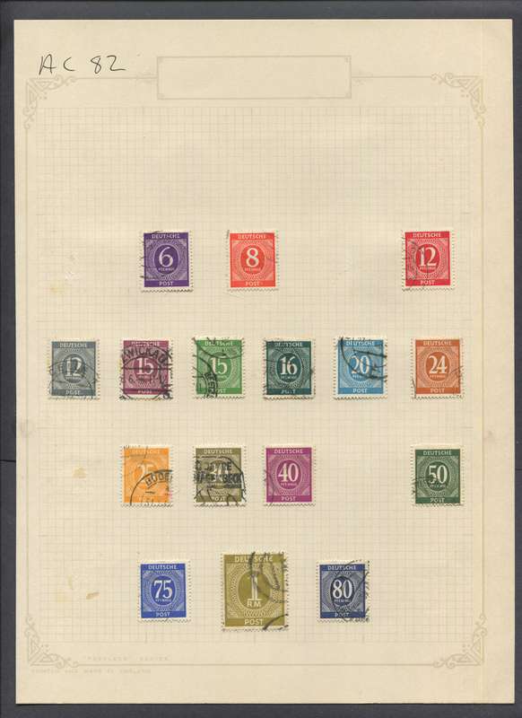 Germany - 16 Stamps Mounted On Old Album Page