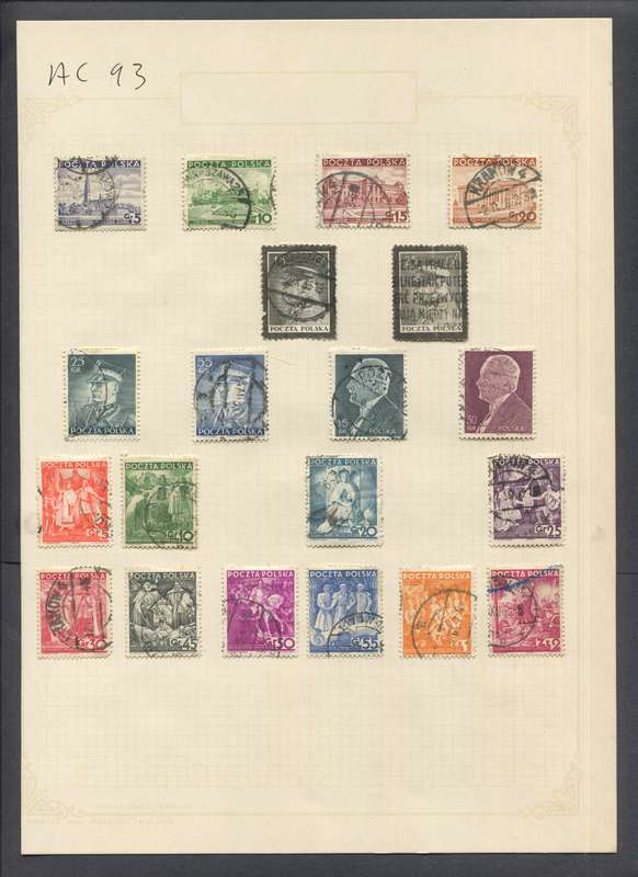 Poland - 20 Stamps Mounted On Old Album Page