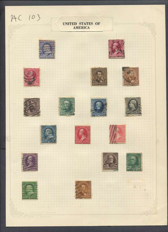 USA - 17 Stamps Mounted On Old Album Page