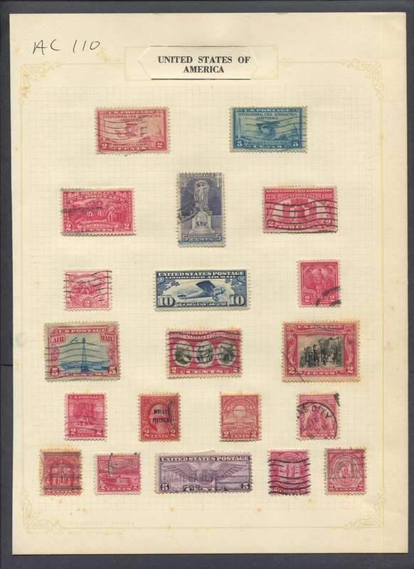 USA - 20 Stamps Mounted On Old Album Page